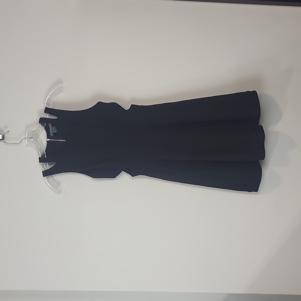 FRENCH CONNECTION Black Lula Flare Cutout Dress